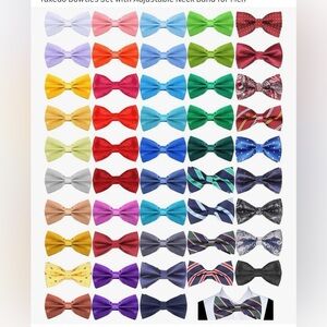 40+Designer Satin Bow Tie Assortment - Bright Colors